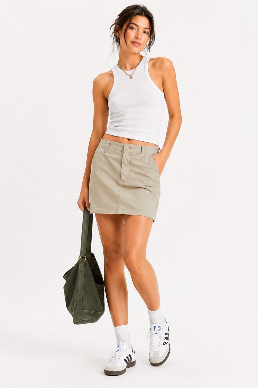 NWOT Dickies Khaki Utility Mini Skirt Womens 12 Cargo Workwear Y2K